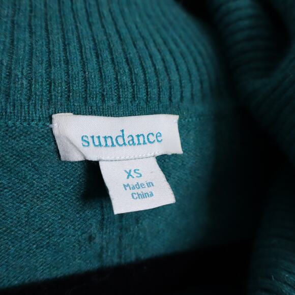 SUNDANCE Cowl Neck Cashmere Sweater Teal Oversized Long Sleeve Women's XS - Picture 8 of 9